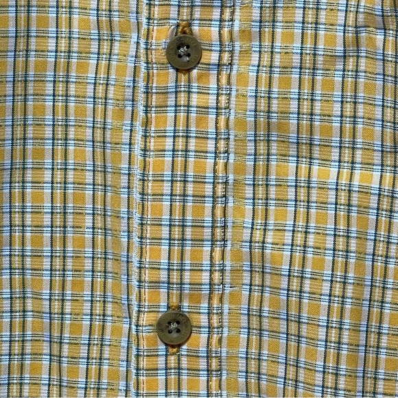 The North Face Button Down Zip Pocket Short Sleeve Yellow Plaid Men's Size XL - Picture 7 of 13